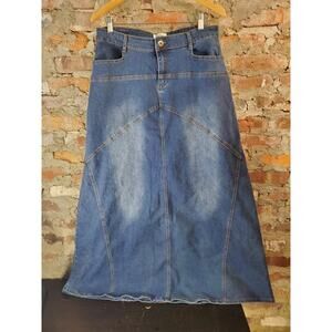 Alsharifa Denim Jean Long Skirt Women Sz 12 32" A